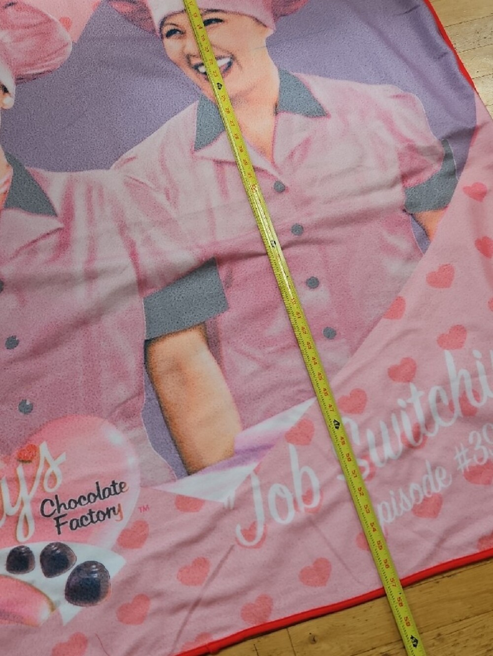 I Love Lucy Pink Heart Throw Blanket - Picture 3 of 8